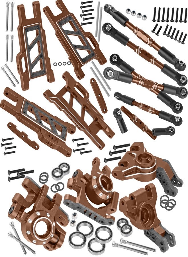 RCarmubWow RC Suspension Arms & Mounts,Caster Blocks,Steering Block,Stub Axle Carriers,Turnbuckles Upgrades Part for 1/10 Slash/Rustler/Stampede/Jat0 4x4(VXL),Hoss 4x4 VXL,Bronze - Image 1